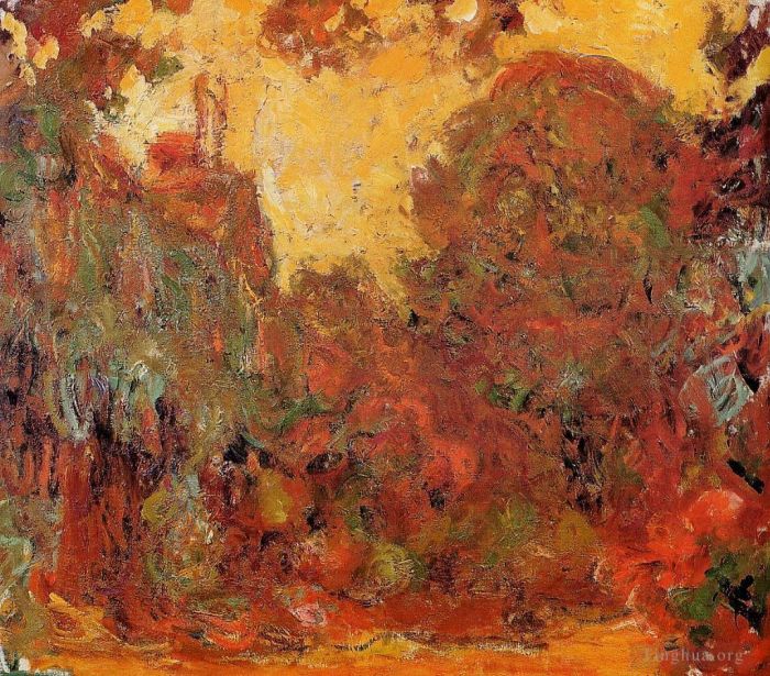 克劳德·莫奈 的油画作品 -  《从玫瑰园看房子,II》