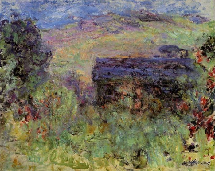 克劳德·莫奈 的油画作品 -  《透过玫瑰看到的房子》