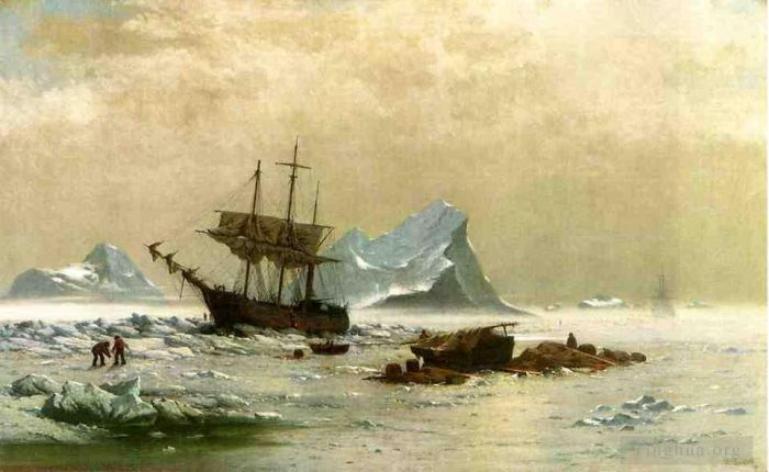 克劳德·莫奈 的油画作品 -  《浮冰》