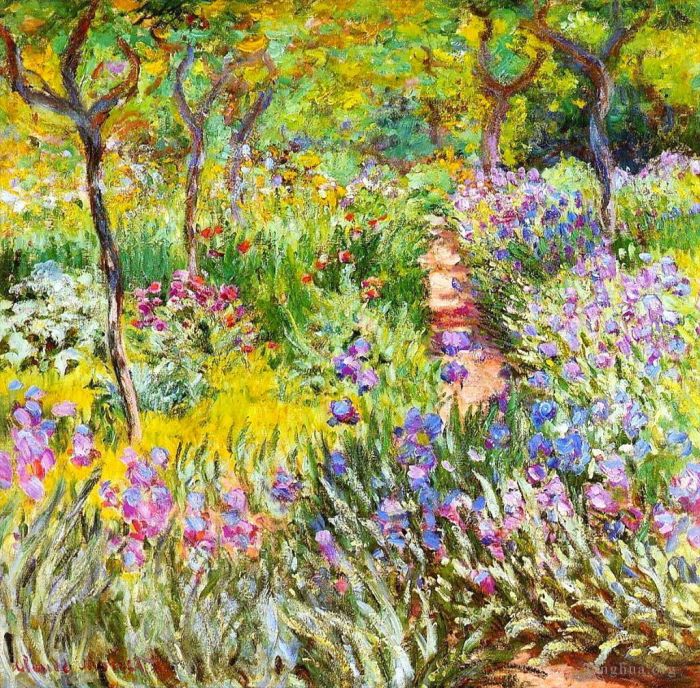 克劳德·莫奈 的油画作品 -  《吉维尼的鸢尾花园》