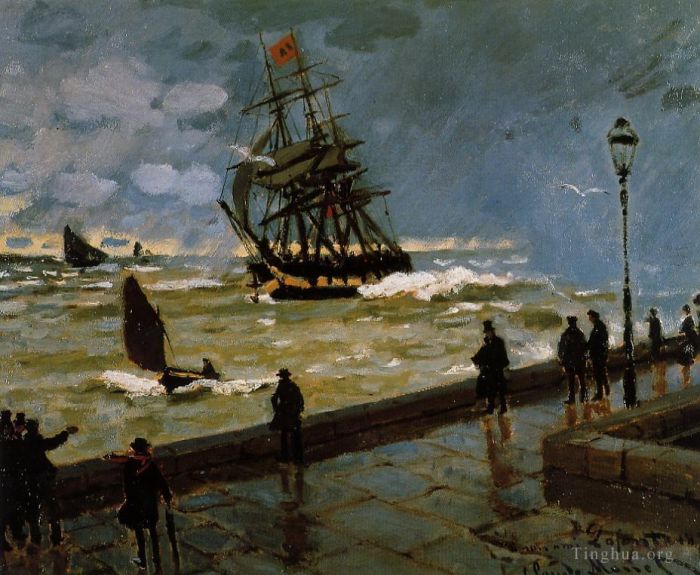 克劳德·莫奈 的油画作品 -  《《狂野西部,II》中的勒阿弗尔码头》