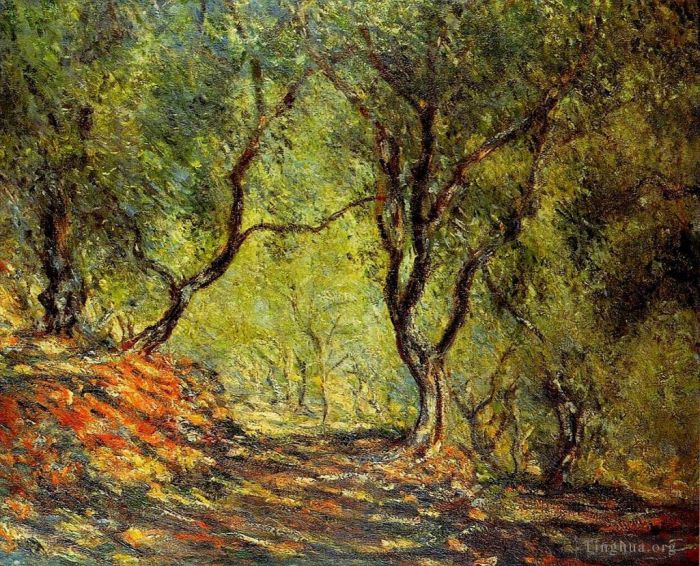 克劳德·莫奈 的油画作品 -  《莫雷诺花园的橄榄树林》