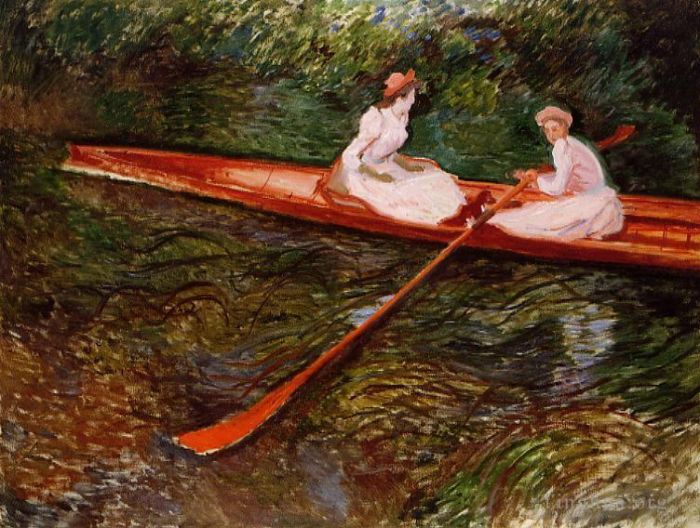 克劳德·莫奈 的油画作品 -  《粉红小船》