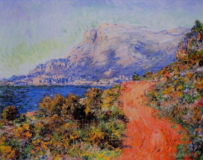 克劳德·莫奈 的油画作品 -  《芒通附近的红路》