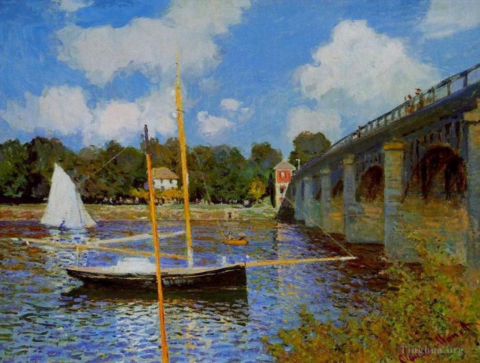 克劳德·莫奈 的油画作品 -  《阿让特伊的公路桥iii》