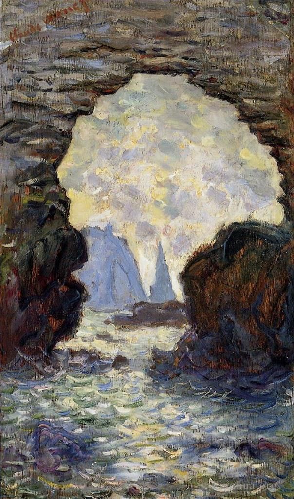 克劳德·莫奈 的油画作品 -  《透过奥蒙门看到的岩针》