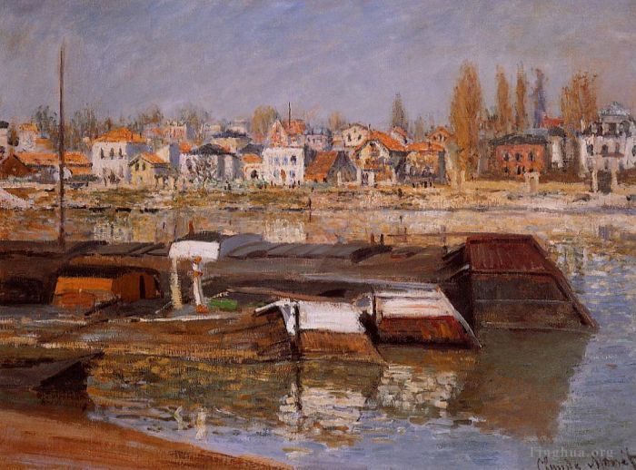 克劳德·莫奈 的油画作品 -  《阿涅勒的塞纳河》