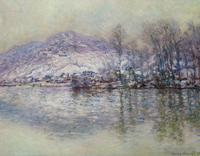 克劳德·莫奈 的油画作品 -  《维莱斯港塞纳河雪效应》