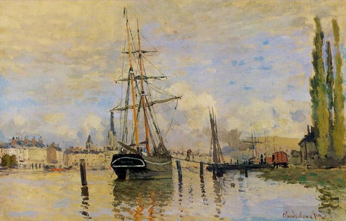 克劳德·莫奈 的油画作品 -  《鲁昂的塞纳河》