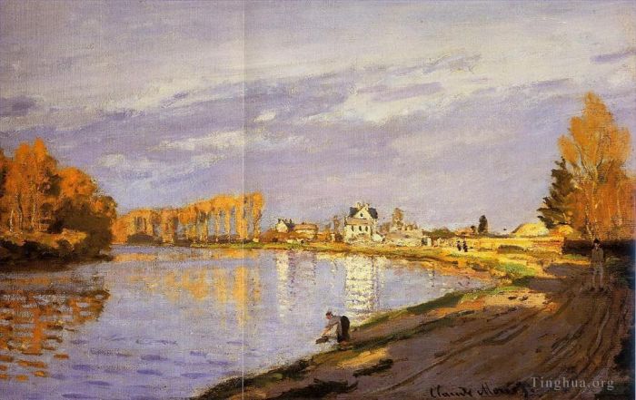 克劳德·莫奈 的油画作品 -  《布吉瓦尔附近的塞纳河细节》