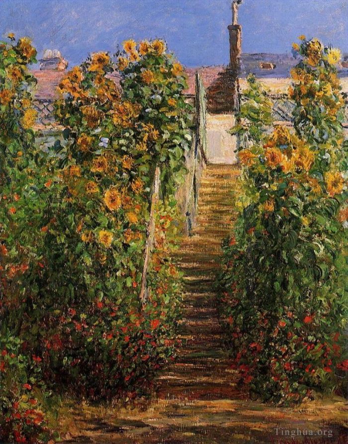 克劳德·莫奈 的油画作品 -  《维特伊的台阶》