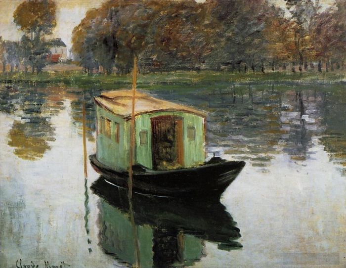 克劳德·莫奈 的油画作品 -  《工作室船,1874》