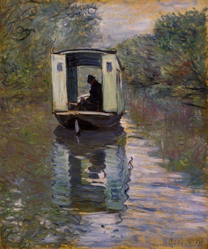 克劳德·莫奈 的油画作品 -  《工作室船》