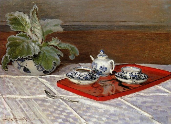 克劳德·莫奈 的油画作品 -  《茶具》