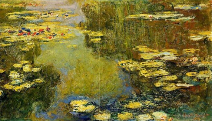 克劳德·莫奈 的油画作品 -  《睡莲池细节》