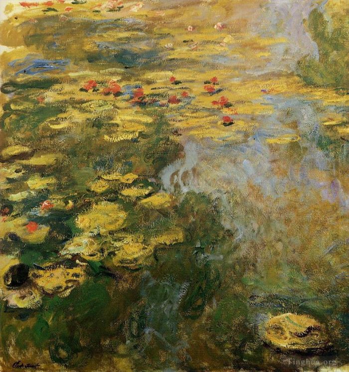 克劳德·莫奈 的油画作品 -  《睡莲池左侧》