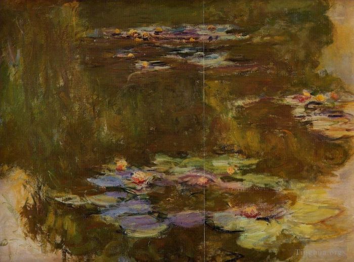 克劳德·莫奈 的油画作品 -  《睡莲池右侧》