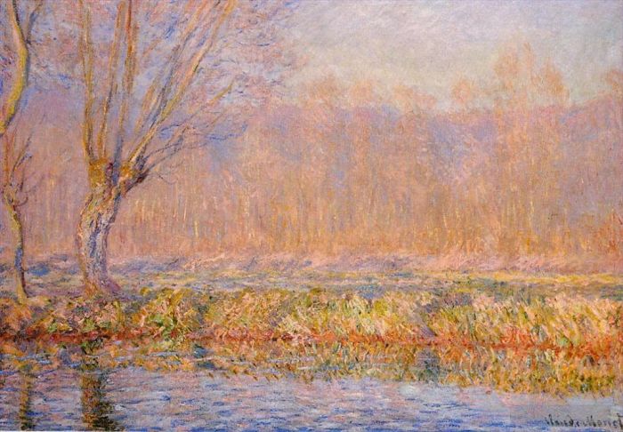 克劳德·莫奈 的油画作品 -  《埃普特河上的柳树又名春天》