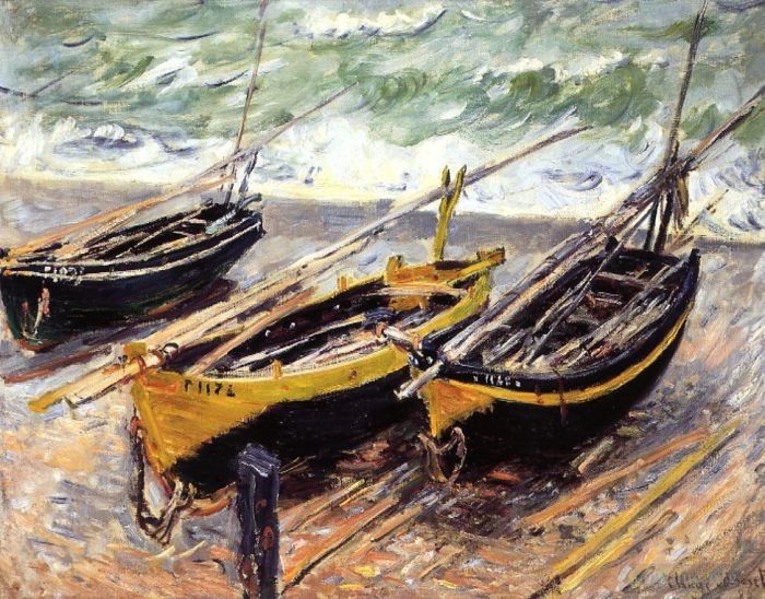 克劳德·莫奈 的油画作品 -  《三艘渔船》