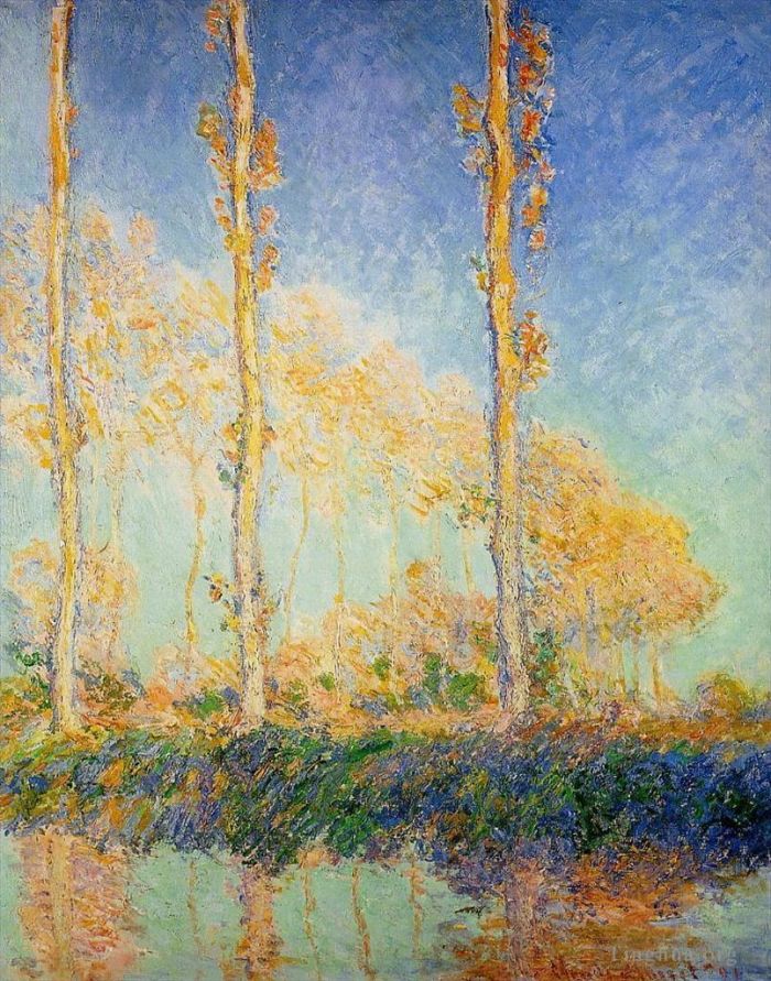 克劳德·莫奈 的油画作品 -  《秋天的三棵杨树》