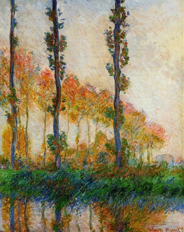 克劳德·莫奈 的油画作品 -  《秋天的三棵树》