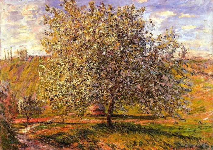 克劳德·莫奈 的油画作品 -  《维特伊附近的树花》
