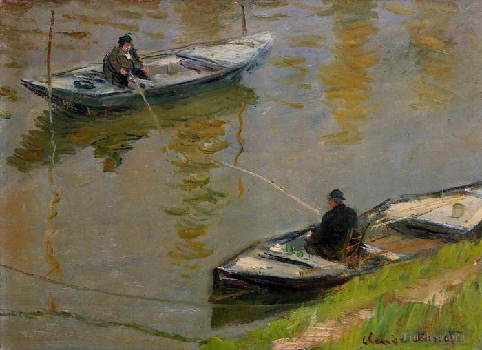 克劳德·莫奈 的油画作品 -  《两个钓鱼者》