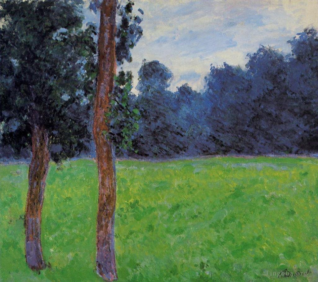 克劳德·莫奈作品《草地上的两棵树》