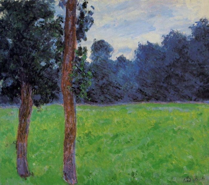 克劳德·莫奈 的油画作品 -  《草地上的两棵树》