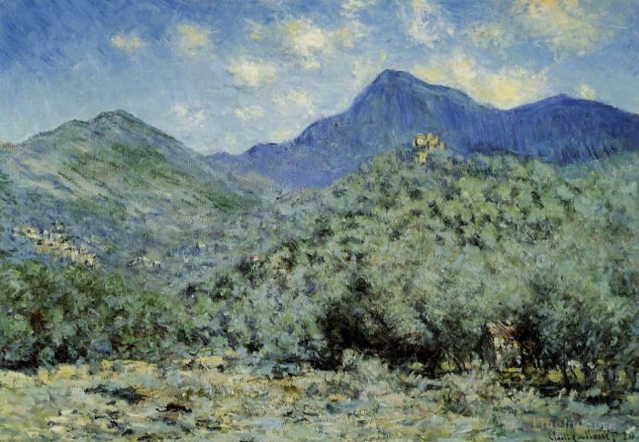 克劳德·莫奈 的油画作品 -  《博尔迪盖拉附近的布纳山谷》