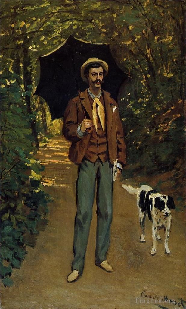 克劳德·莫奈 的油画作品 -  《维克多·雅克蒙撑着阳伞》