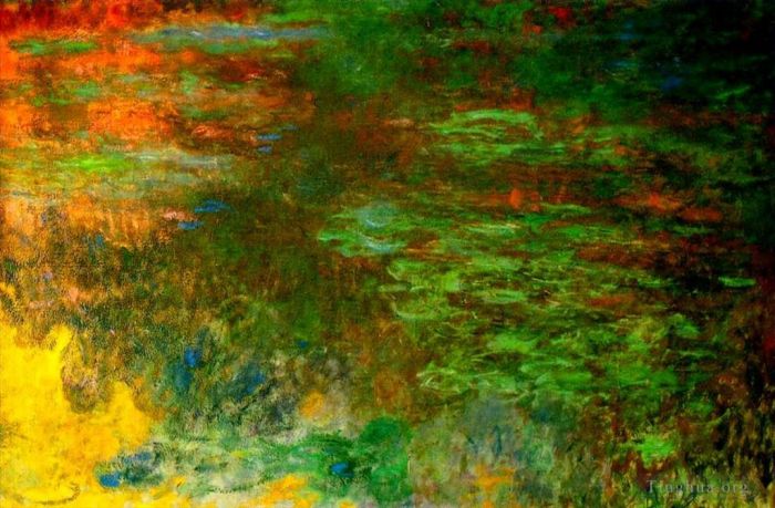 克劳德·莫奈 的油画作品 -  《睡莲池傍晚右面板》