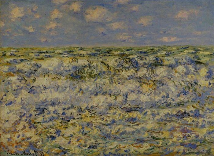 克劳德·莫奈 的油画作品 -  《波浪破碎》