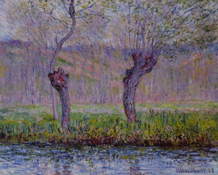 克劳德·莫奈 的油画作品 -  《春天的柳树》
