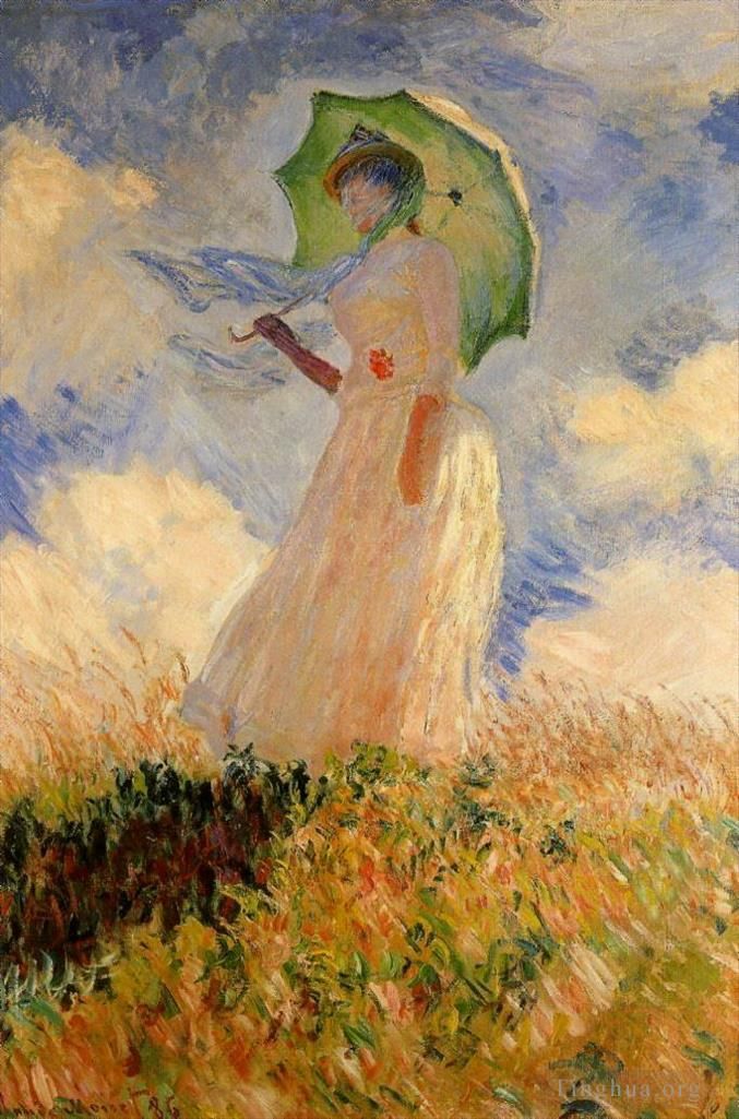 克劳德·莫奈 的油画作品 -  《撑阳伞的女人》