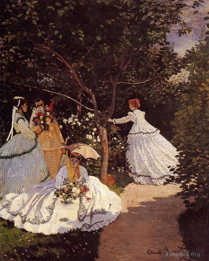 克劳德·莫奈 的油画作品 -  《花园里的女人们》