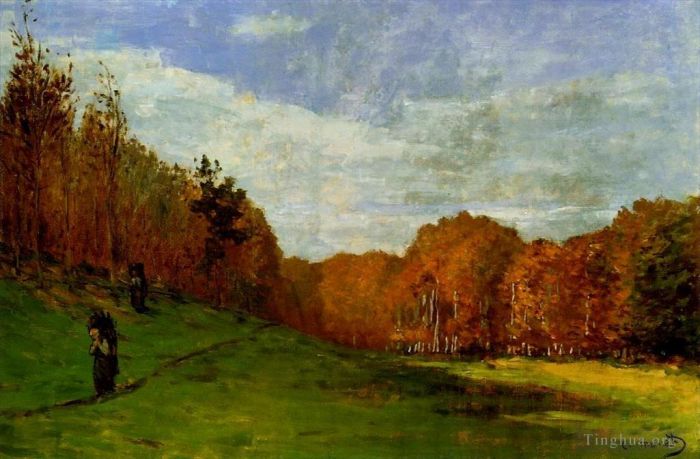 克劳德·莫奈 的油画作品 -  《枫丹白露森林中的樵夫》