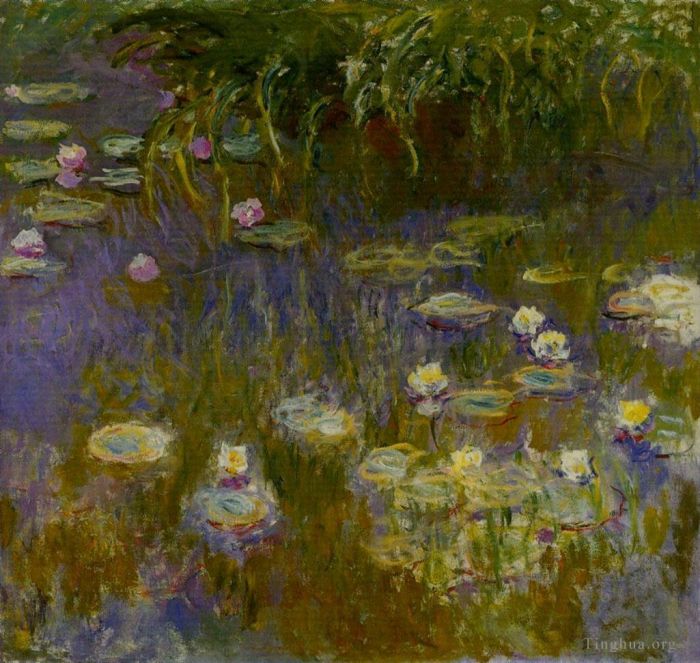 克劳德·莫奈 的油画作品 -  《黄色和淡紫色睡莲》