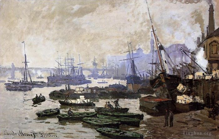 克劳德·莫奈 的各类绘画作品 -  《伦敦港的船只》