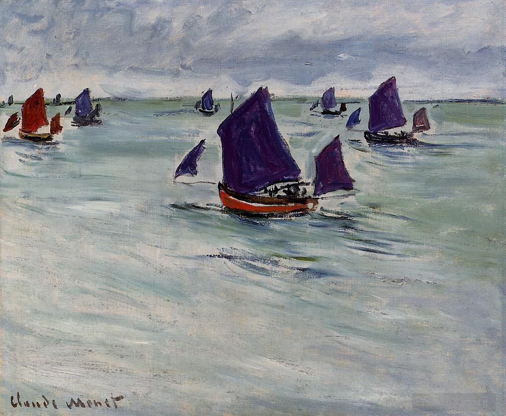 克劳德·莫奈作品《普维尔附近的渔船》