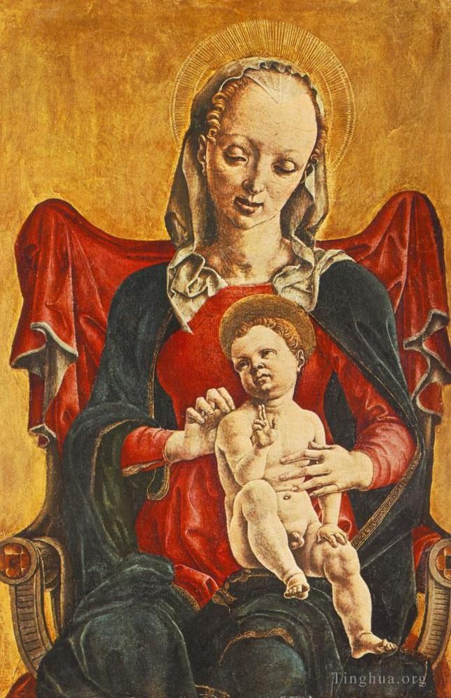 科西莫·图拉 的各类绘画作品 -  《麦当娜与孩子》