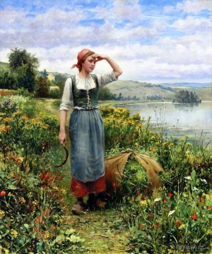 艺术家丹尼尔·里奇韦·奈特作品《鲜花盛开的田野》