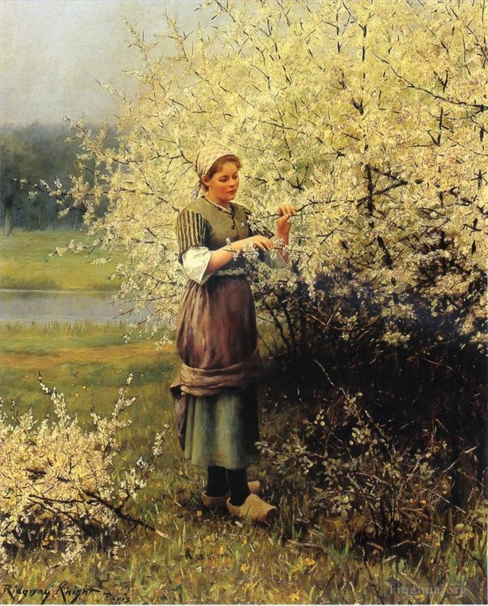 丹尼尔·里奇韦·奈特 的油画作品 -  《春暖花开》