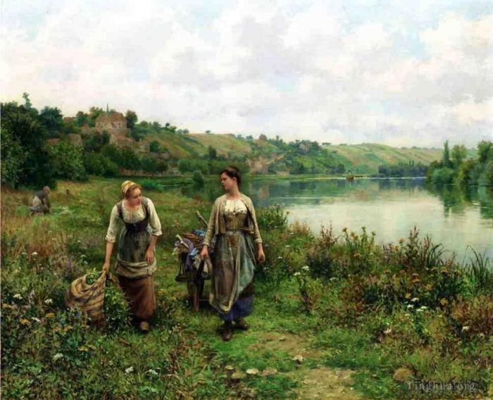 丹尼尔·里奇韦·奈特 的油画作品 -  《弗农的塞纳河》
