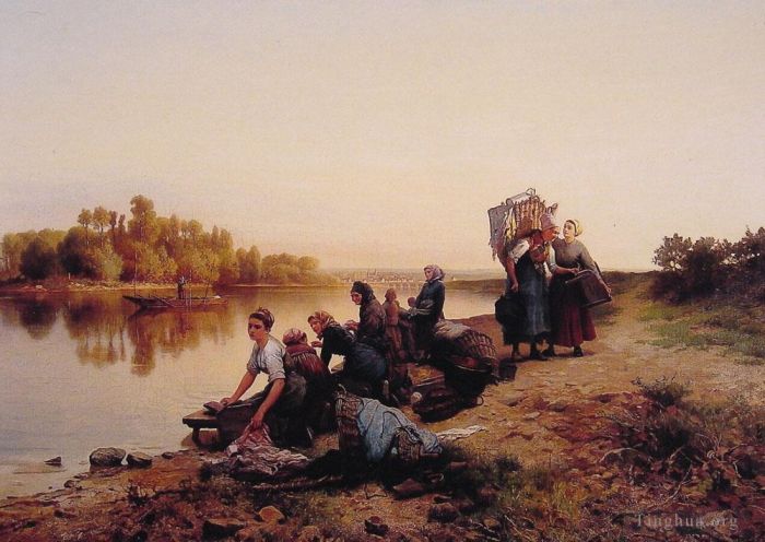 丹尼尔·里奇韦·奈特 的油画作品 -  《洗涤日》