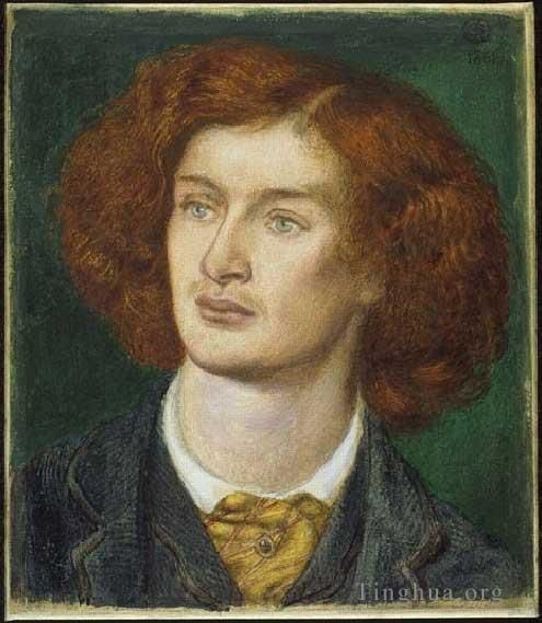 但丁·加布里尔·罗赛蒂 的油画作品 -  《阿尔吉农·查尔斯·斯温伯恩》