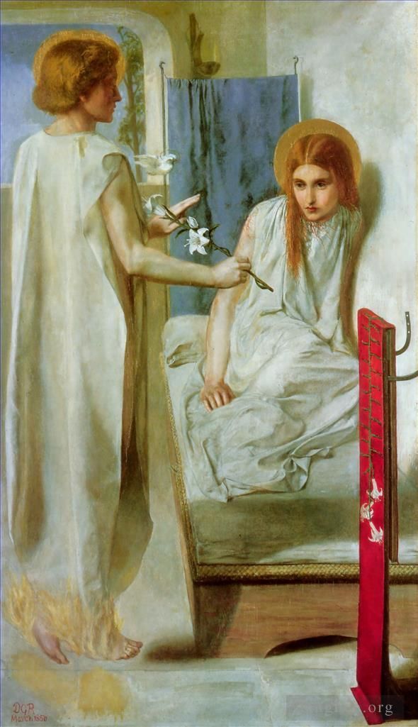 但丁·加布里尔·罗赛蒂 的油画作品 -  《天使报喜》