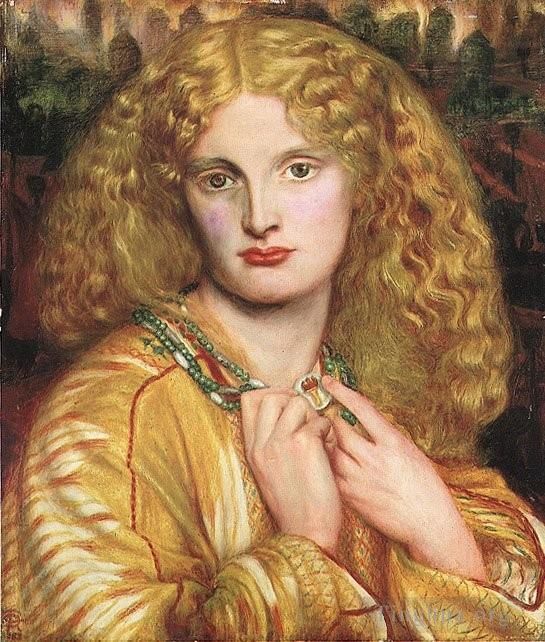 但丁·加布里尔·罗赛蒂 的油画作品 -  《特洛伊的海伦》
