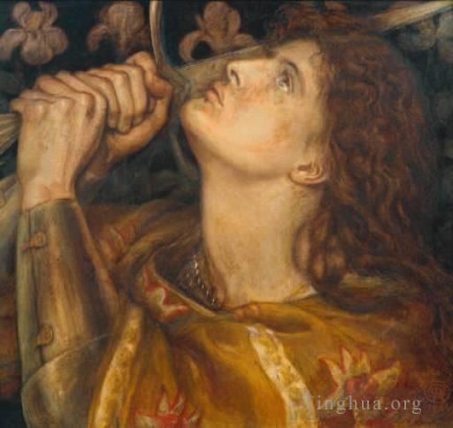 但丁·加布里尔·罗赛蒂 的油画作品 -  《圣女贞德2》