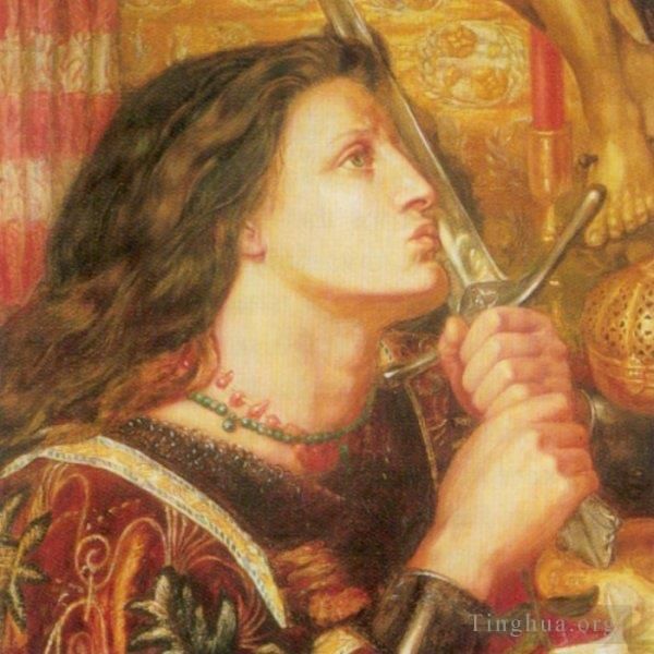 但丁·加布里尔·罗赛蒂 的油画作品 -  《圣女贞德》